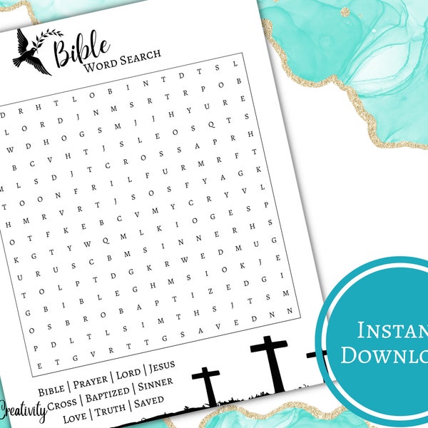 Bible Word Search Activity Game Printable Instant Download