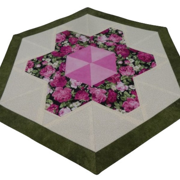 Patchworkdecke, Mitteldecke, Blume; Rosen