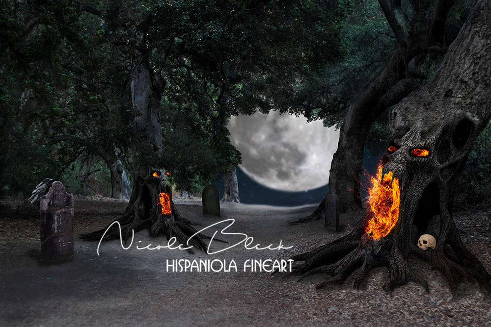 Halloween Creepy Trees Premade Background Halloween - Etsy