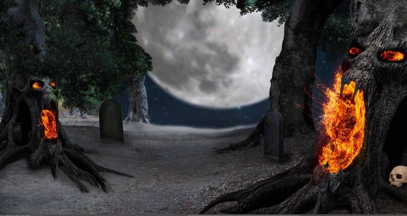 Halloween Creepy Trees Premade Background Halloween - Etsy