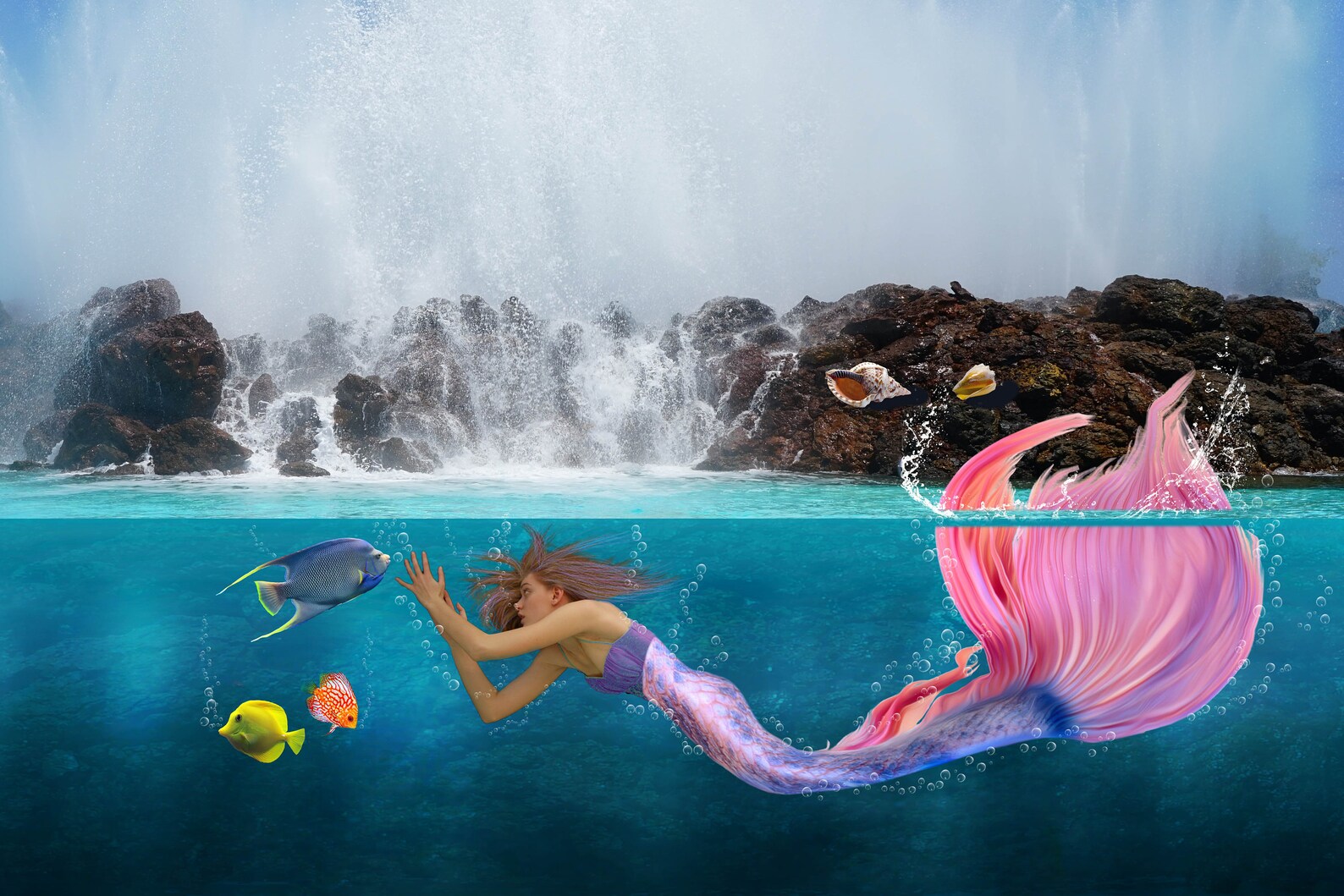 4 Mermaid Tails incl. Backdrops premade Backdrop Mermaid | Etsy