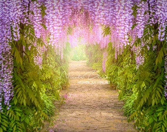 Flower Avenue | Flower Tunnel | premade Backdrop | digital download