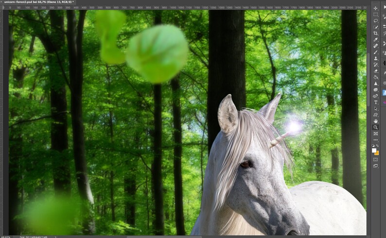 Unicorn in Forest Scene Unicorn Backdrop digital Backdrop Unicorn digital file image 4