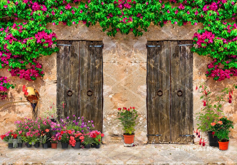 Flower Wall Digital Backdrop Premade Backdrop Digital Etsy