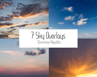 7 Sky Overlays | Cloud Overlays digital | digital Cloud Photo | instant download