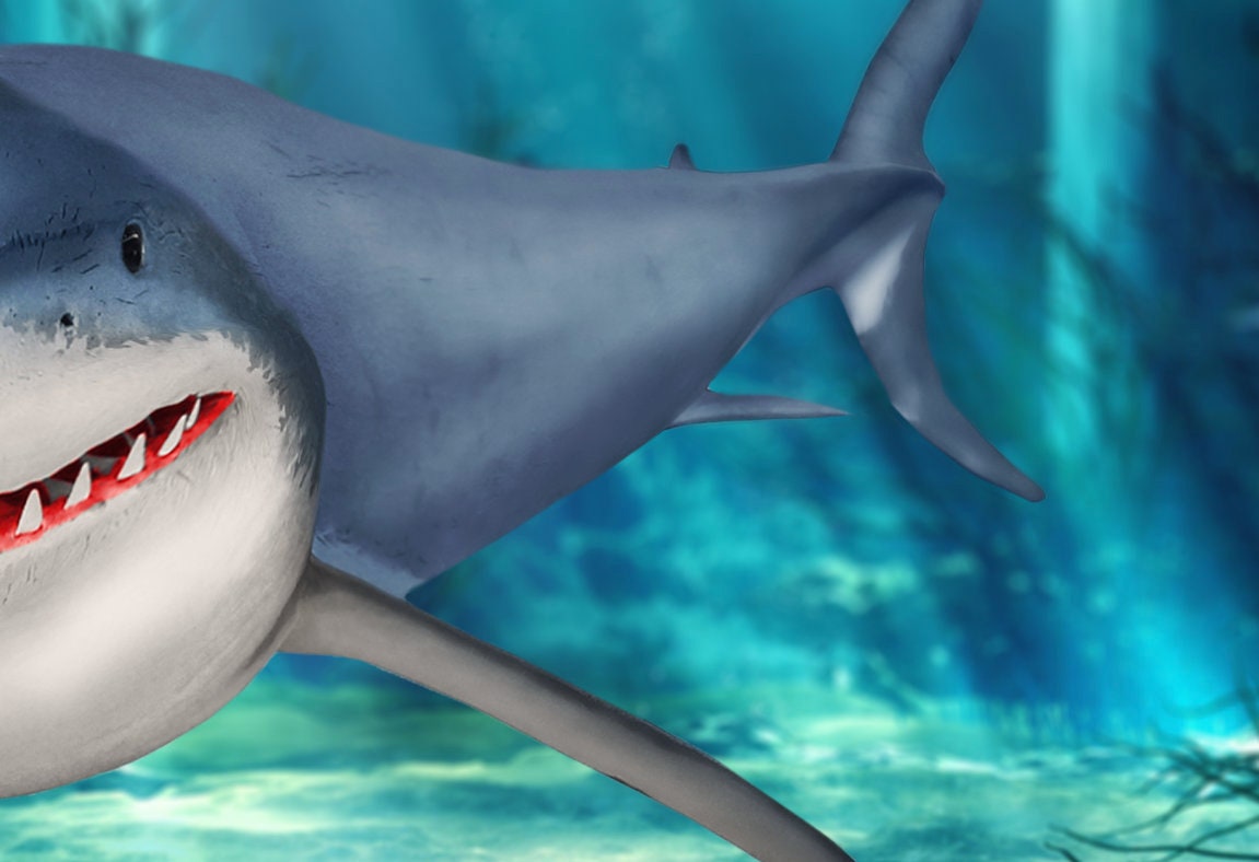 Shark Bruce Scene Digital Background Shark Backdrop - Etsy