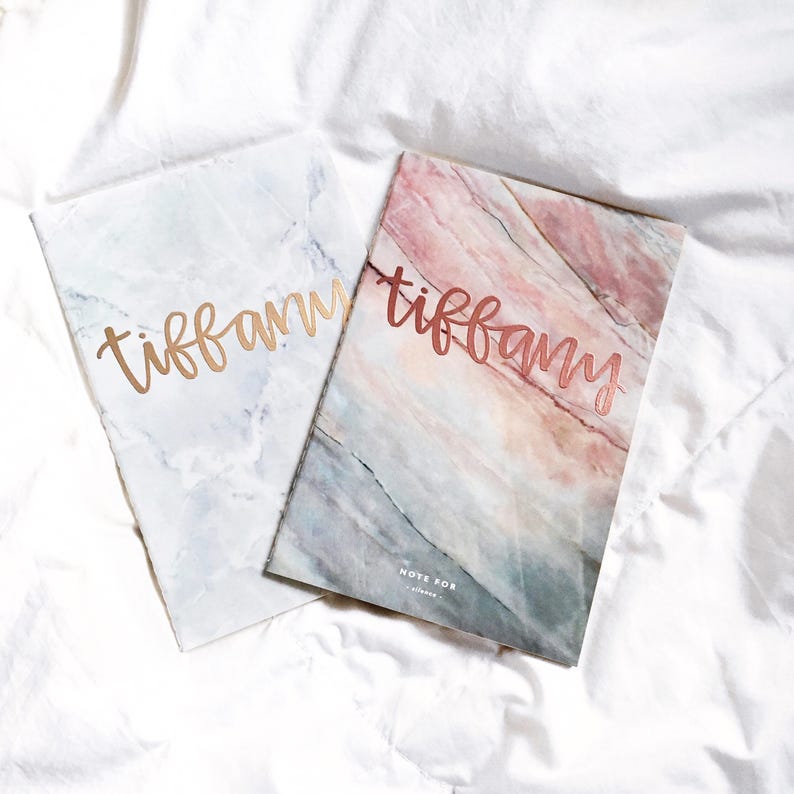 Custom Marble Notebook Marble Journal Hand Lettered Etsy