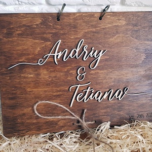 Personalized Wooden Wedding Guest Book: A4 Photo Album