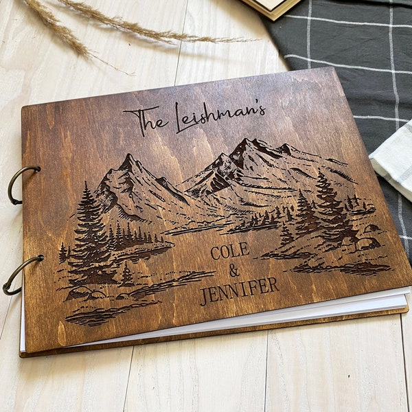 Wood Mountains Guest Book Etsy