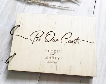 Rustic Wedding Guest Book Engraved Photo Album Monogram Name Family Cut Wood Wedding Guest Book Wooden Monogram Rustic Wedding Guest Book