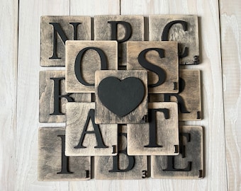 3D Wood Scrabble Tiles Wall Art: Custom Family Name Wall Decor Letters
