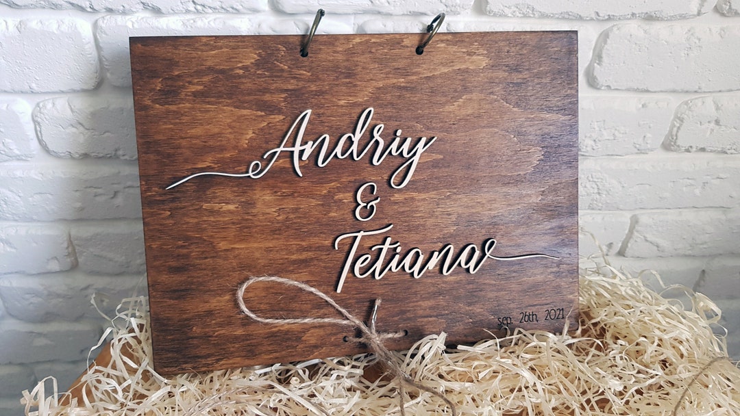 A4 Instax Photo Album 3D Wedding Guest Book Wooden Guest Book Wedding