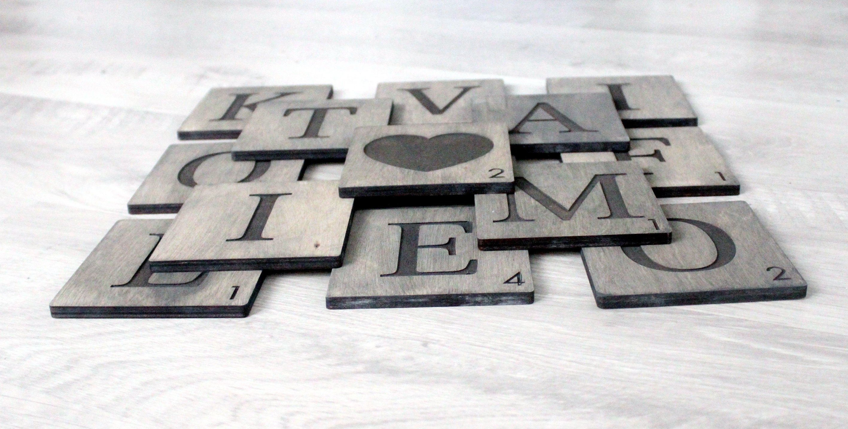 Wood Scrabble Tiles Wall Art Gallery Wall Decor Wooden Etsy Canada