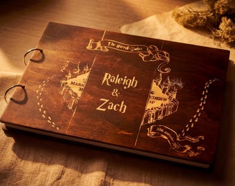 Magic Wizard Map Guest Book: Fantasy Wedding Photo Album