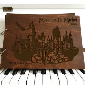 Wedding Photo Album Wooden Guest Book Rustic Wedding Guest Book Wood Personalized Guest Book Wedding Fantasy Castle Photos Album Scrapbook