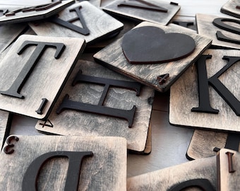 3D Wood Scrabble Tiles Wall Art: Custom Family Name Wall Decor Letters