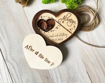 Wooden Wedding Ring Holder Wood For Ceremony Wedding Ring Pillow Personalized Rustic Dish Bearer Tray Ring Plate Magic Theme