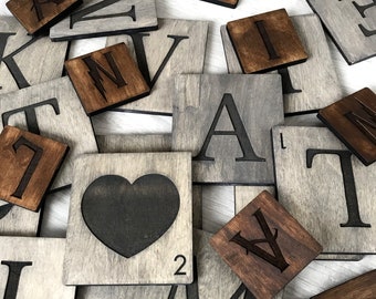 Wood Scrabble Tiles Wall Art Gallery Wall Decor Wooden Scrabble Letter Tiles Scrabble Wood Tiles Rustic Custom Letter Family Name Crossword