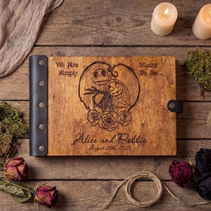Gothic Wedding Guest Book: Personalized Wood Photo Album image 7