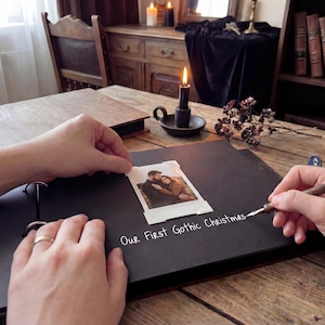 Gothic Wedding Guest Book: Personalized Wood Photo Album image 10