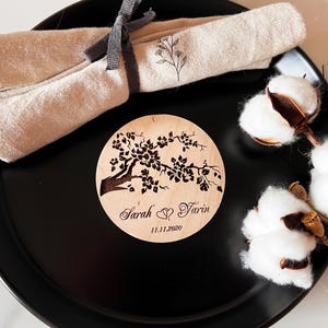 Personalized Wooden Wedding Coasters: Engraved Birch Favors
