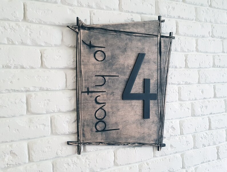 3D Wood Wall Party of Number sign Wall Decor Sign image 1
