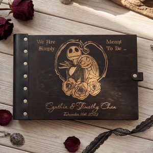 Gothic Wedding Guest Book: Personalized Wood Photo Album image 2