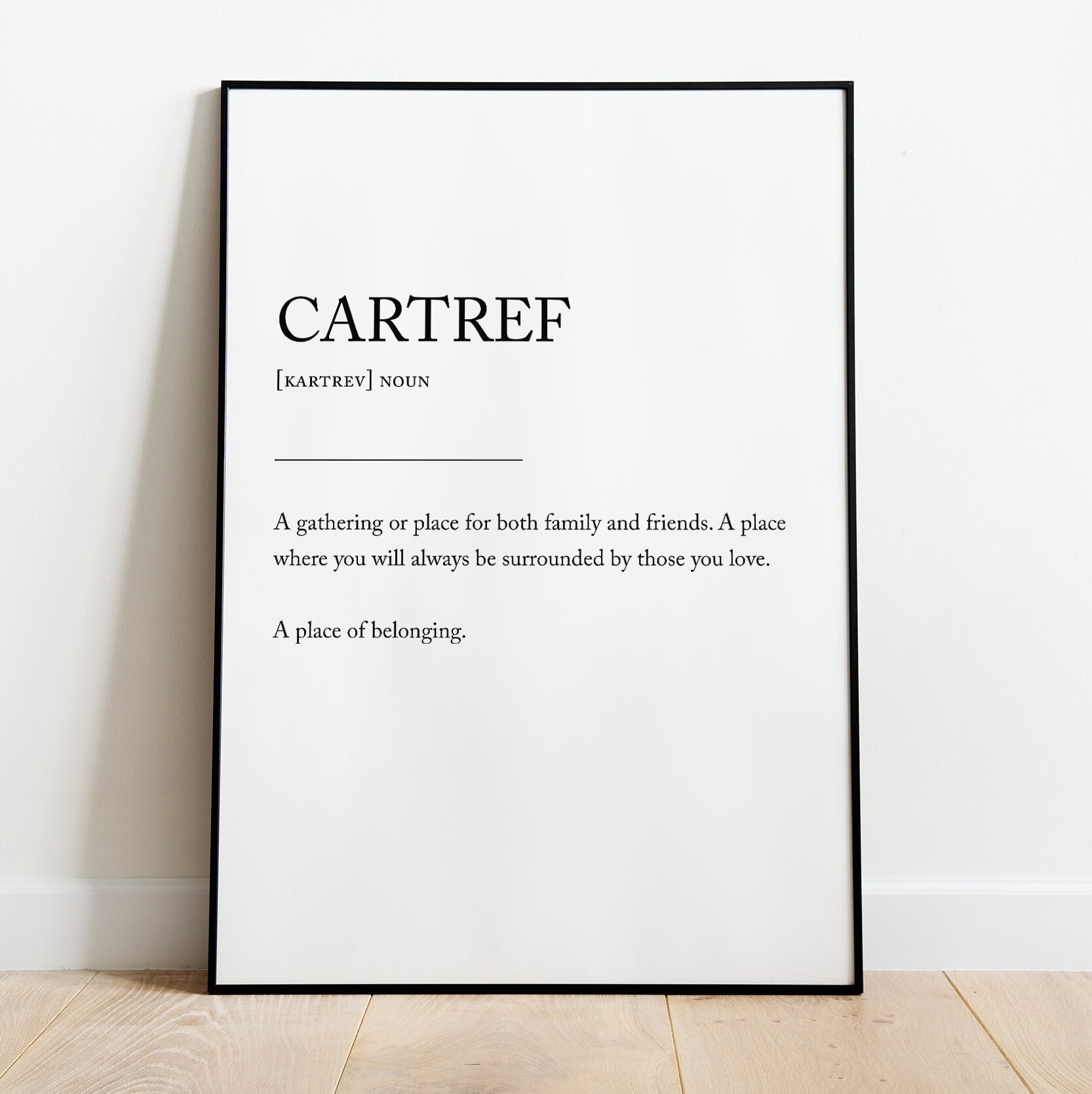SOFORTIGER DIGITALER DOWNLOAD - Cartref / Home Welsh Word Definition Print Minimalistisches Geschenk Andenken Wales Home Decor Übersetzungen Cyntaf Newydd