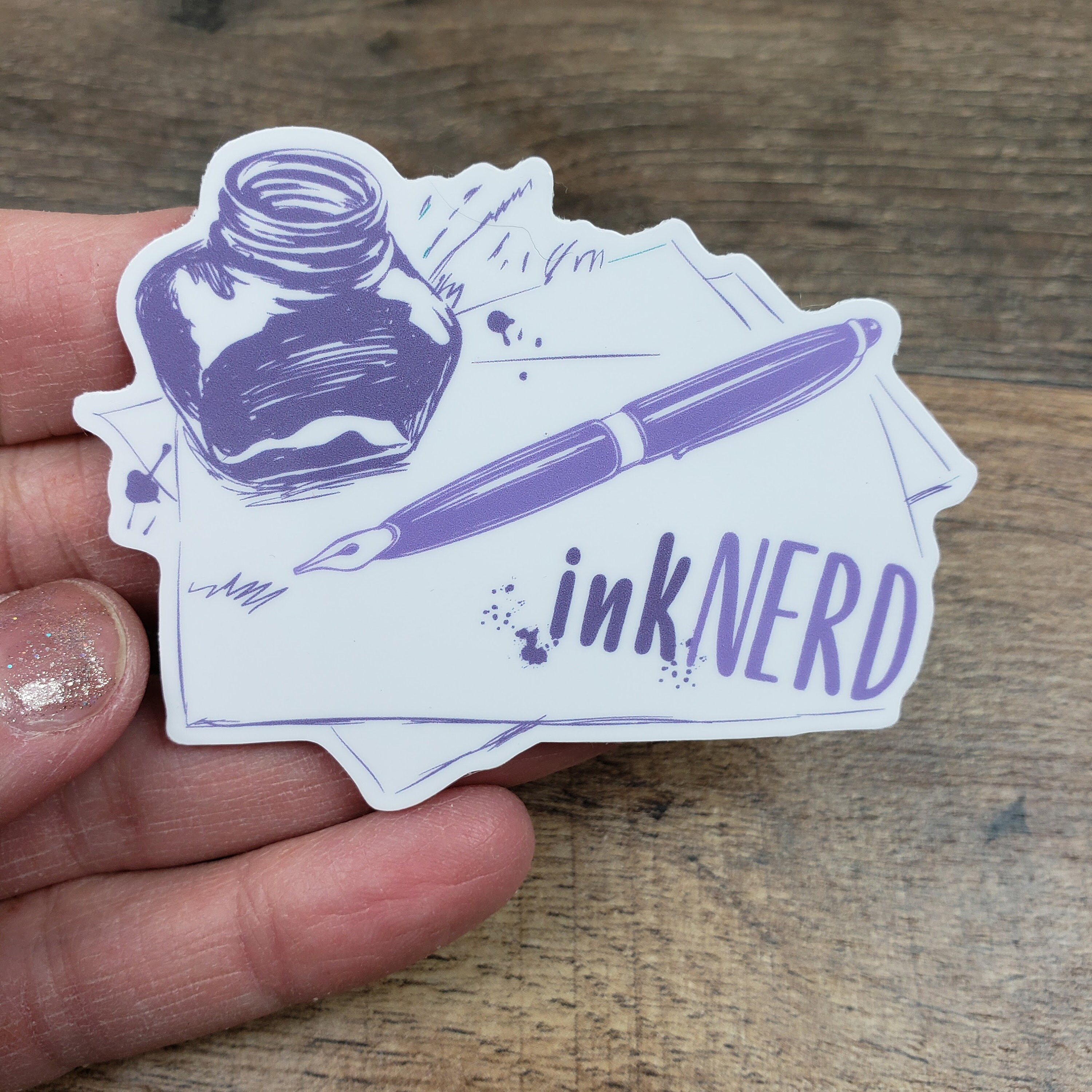 Ink Nerd Vinyl Sticker for Fountain Pen Lovers Purple Ink Etsy