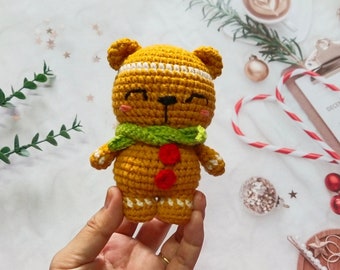 Teddy crochet pattern / Teddy amigurumi pattern / gingerbread crochet pattern / christmas crochet pattern / Bear crochet pattern / ENGLISH