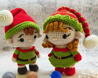 COMBO / Häkelanleitung für Puppe / Amigurumi Anleitung / Weihnachtswichtel Häkelanleitung / Weihnachtswichtel Amigurumi Anleitung / ENGLISCH / PDF