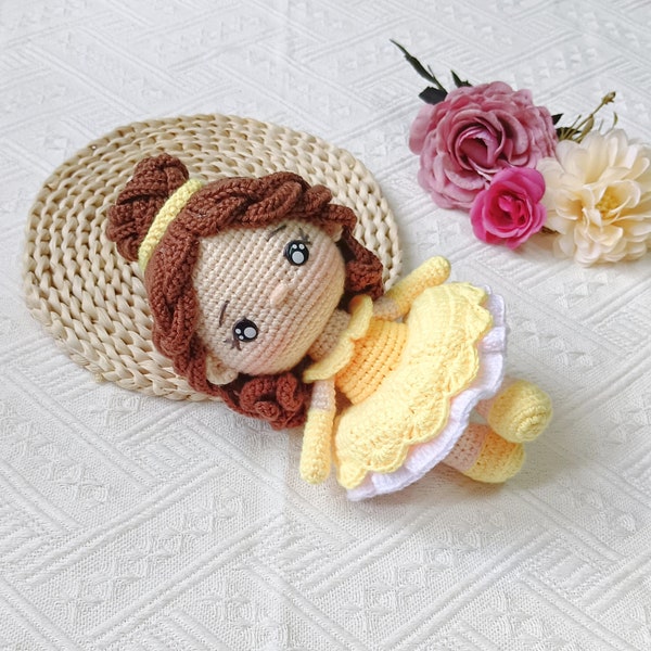 modèle de poupée au crochet / modèle de princesse au crochet / modèle de belle et la bête / modèle de belle au crochet / modèle de poupée amigurumi /ANGLAIS