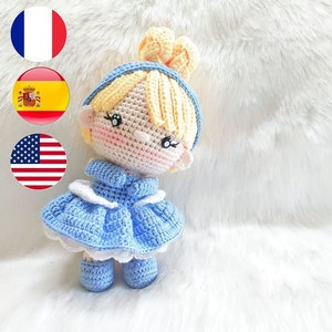 Crochet doll pattern / amigurumi doll pattern / princess crochet pattern / princess amigurumi pattern / ENGLISH / SPANISH / FRENCH