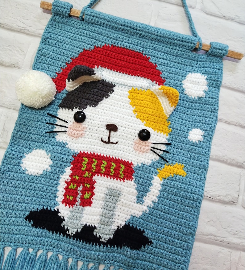 Wall Hanging Crochet Pattern / Cat Wall Hanging Crochet Etsy
