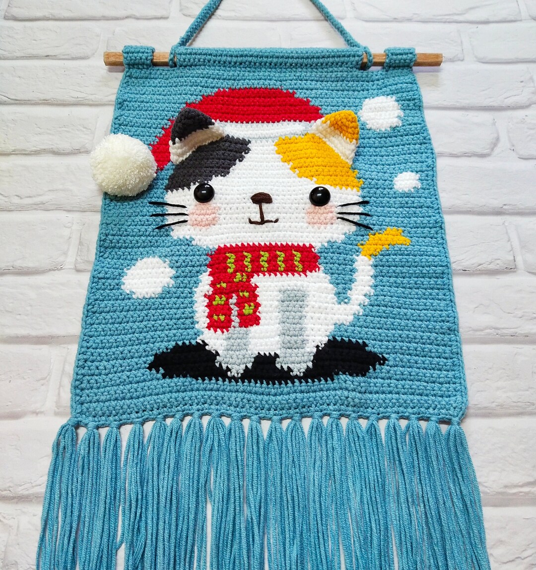 Wall Hanging Crochet Pattern / Cat Wall Hanging Crochet Pattern