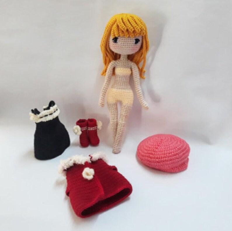 Crochet doll pattern / amigurumi doll pattern  Carol SET B image 9