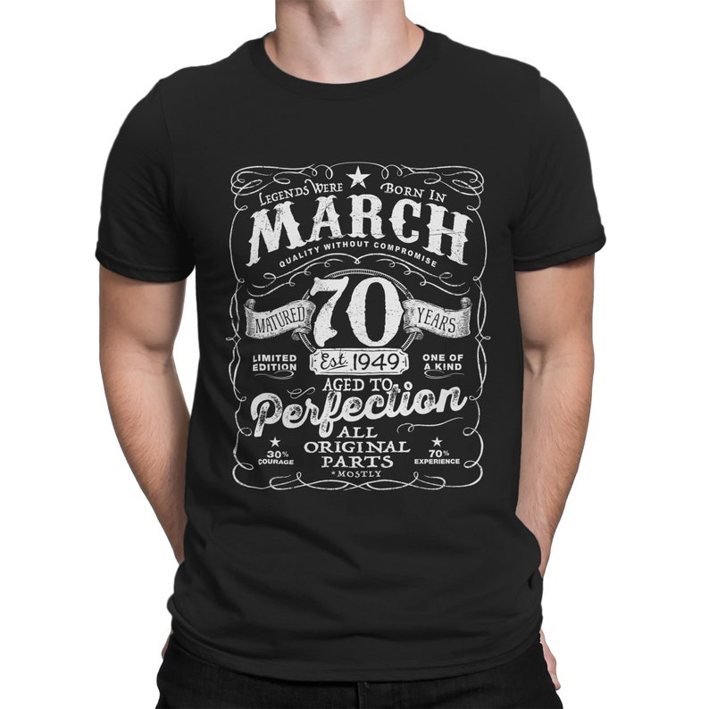 70th Birthday in March 1949 Shirt Legends Were Born in 1949 - Etsy
