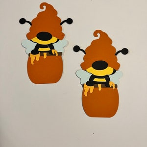 Bees, bee gnome, honey pot, set of 2