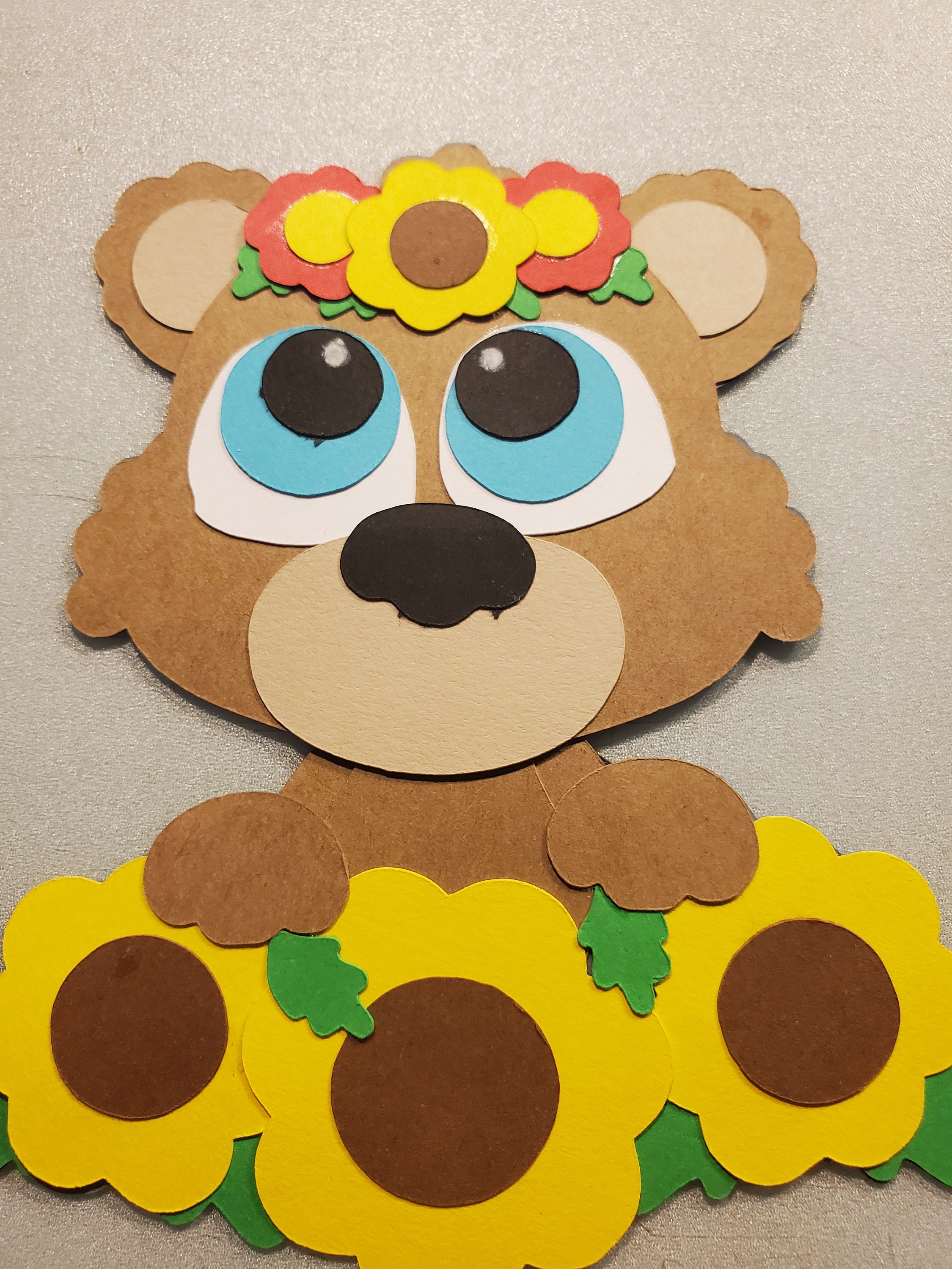 Sunflower Bear Die Cut, Set of 2 - Etsy