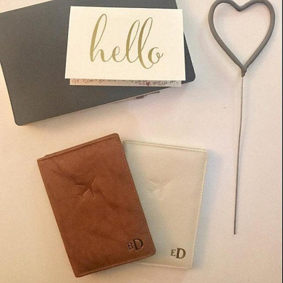 Monogrammed RFID Passport Wallet,couples Gift,personalized Passport