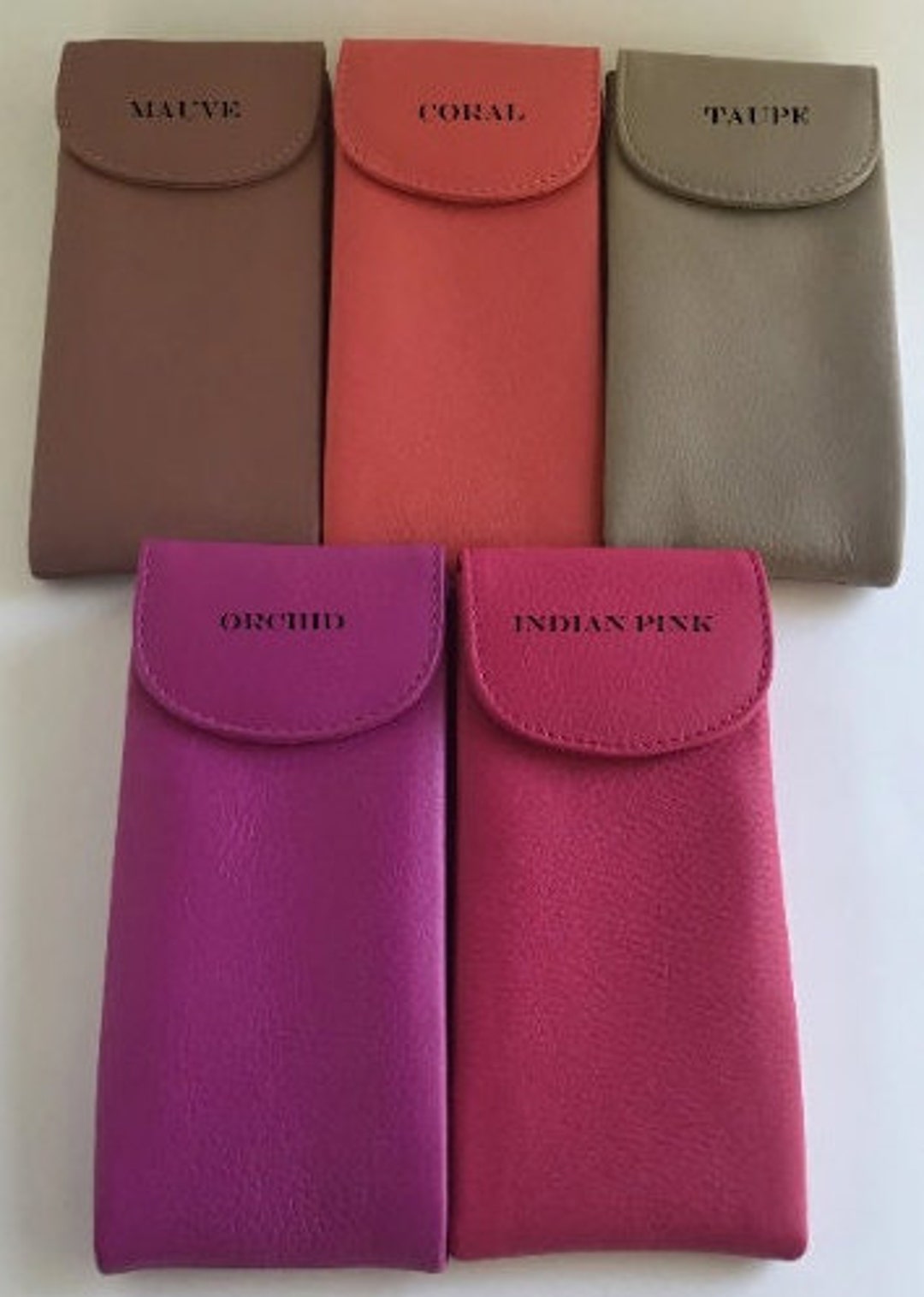 Double Sided Eyeglass Case, Personalized Leather Eyeglasses Case, Moms