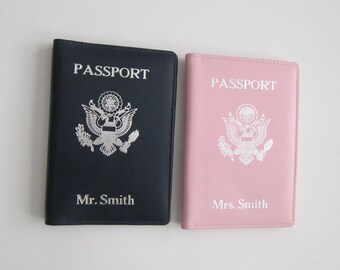Mr. & Mrs. Passport Covers,Monogrammed Passport covers,Destination Wedding Gift,RFID Passport Covers,Anniversary Gift,Husband Gift,Mrs. Gift
