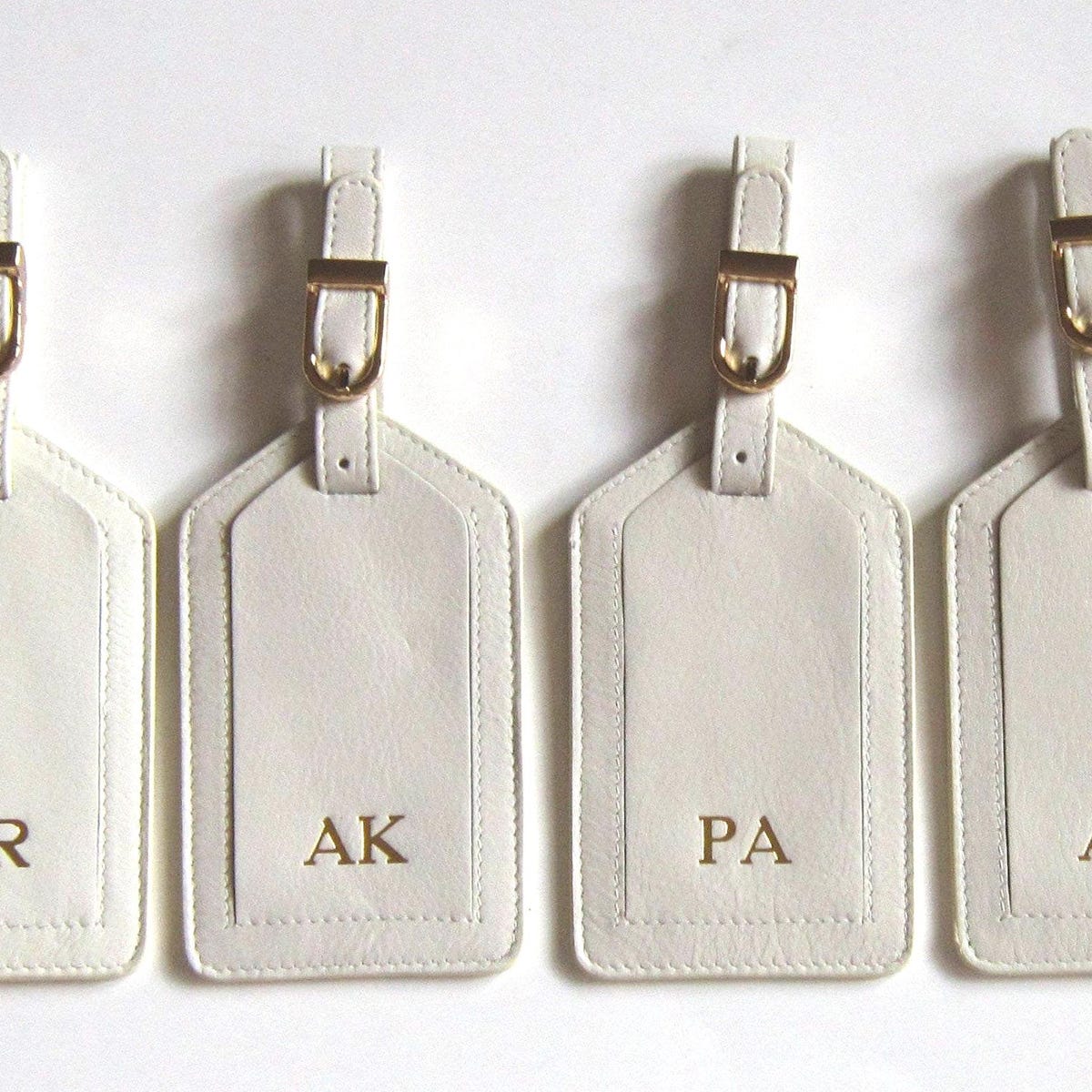 Monogrammed Leather Luggage Tag - Etsy
