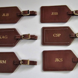 Personalized Leather Luggage tag Monogrammed Luggage Tag Bridesmaid Gift Party Favors Mother's Day Gift Corporate Gift Bridal Shower Gift