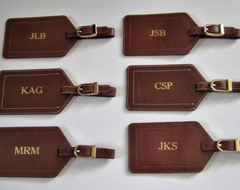 Personalized Leather Luggage tag Monogrammed Luggage Tag Bridesmaid Gift Party Favors Mother's Day Gift Corporate Gift Bridal Shower Gift