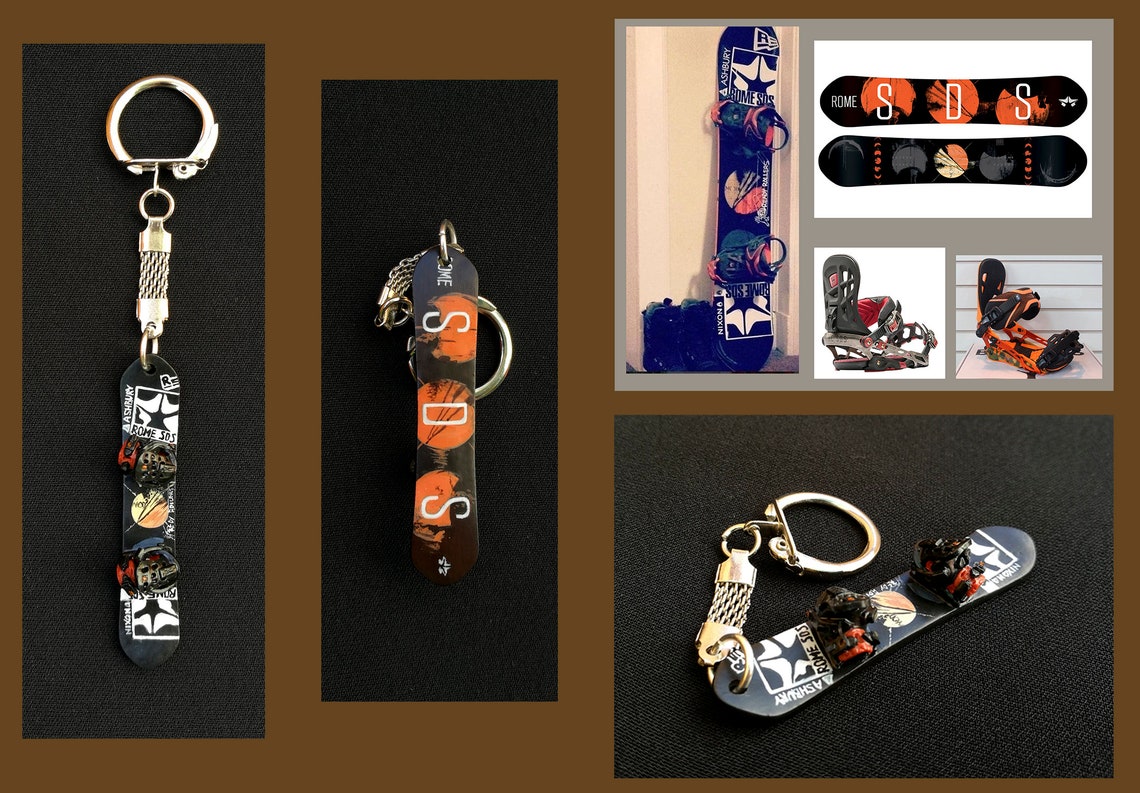 Personalized Mini Copy of the Original Snowboard / Keychain / Etsy
