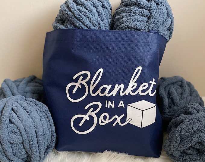 DIY Blanket Making Kit, Chunky Knit, Soft Yarn Craft