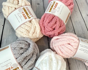 Super Chunky Chenille Yarn, Soft Polyester, Finger Knitting