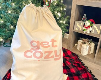 Oversized Canvas Gift Sack, Cozy Holiday Storage (Add On)