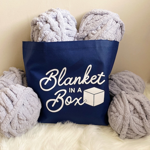 Blanket Kit, DIY, Easy, Simple, Chunky Knit, Craft, DIY